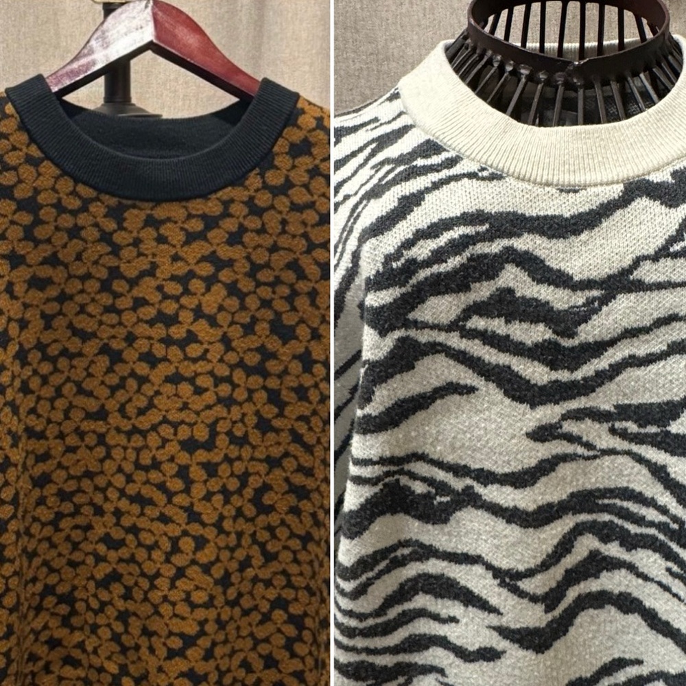 2 Daily Ritual - Womens - Ultra-Soft Jacquard Sweaters - Animal Print - Large